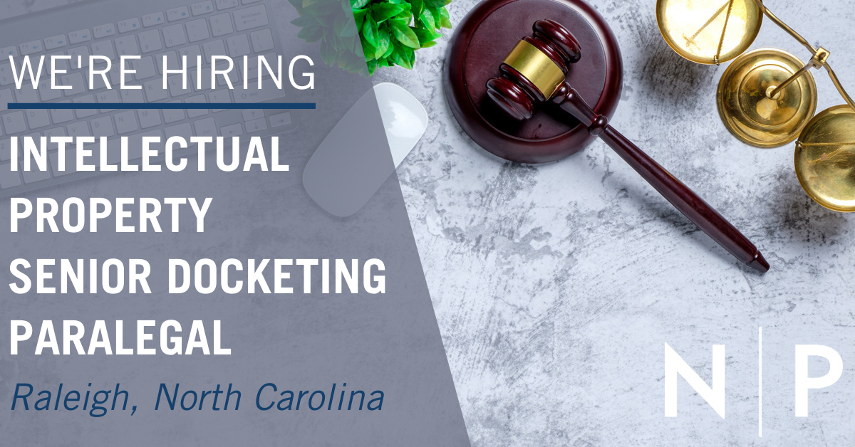 Open Position Senior Docketing Paralegal Raleigh NC   15213 